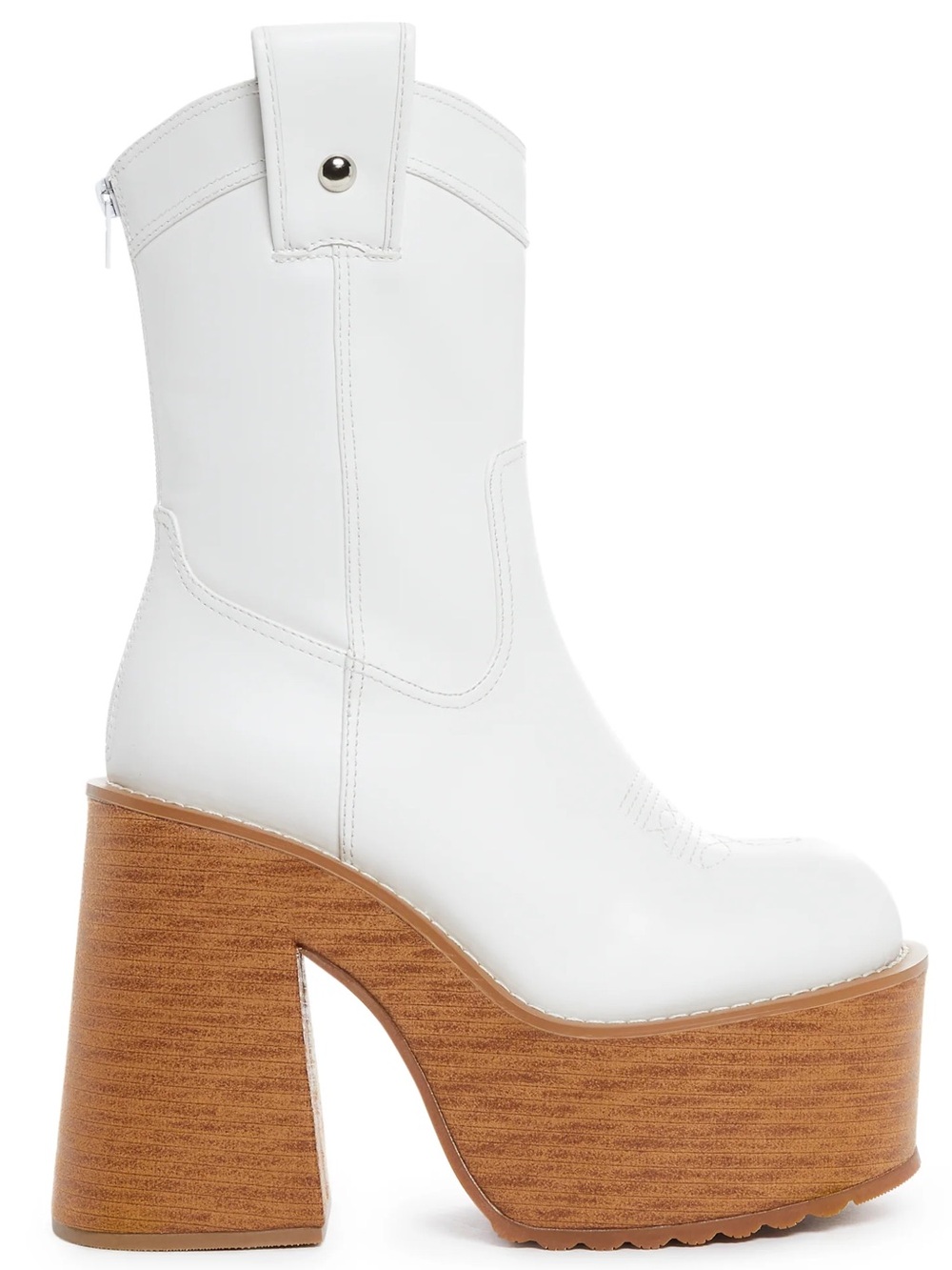 dELiA*s White Platform Western Block Heel Boots